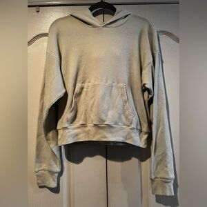 TNA Aritzia Pale Green Waffle Knit Hoodie - Size M